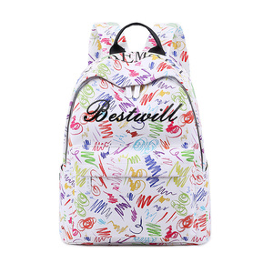 Bestwarn 2022 all'ingrosso grande capacità di stampa PVC zaino portatile Preppy studente scuola universitaria <span class=keywords><strong>borsa</strong></span> Casual <span class=keywords><strong>per</strong></span> le donne - Product Image 3