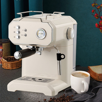 Machine à café italienne à grains de 15 bars, machine à expresso semi-automatique, cappuccino, avec mousseur à lait et vaporisateur