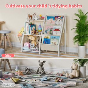 Giá sách và đồ chơi 3 tầng cho trẻ em, giá sách treo cho trẻ em, giá sách Montessori cho trẻ sơ sinh và trẻ mới biết đi - Product Image 4