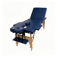 Table de massage portable à 3 sections, pliable, avec pieds en bois, lit de spa avec sac de transport pour salon