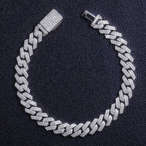Charme en moissanite plaqué platine argent sterling de 7 à 26 pouces, vente en gros directe d'usine, tendance sur les réseaux sociaux, pour anniversaire d'enfant, troisième anniversaire - Product Image 2