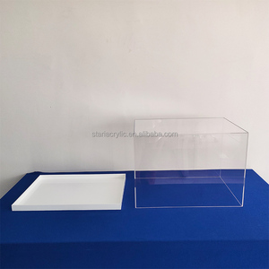 Rõ ràng Acrylic bé cản trở lưu niệm hiển thị Hộp Quà Tặng lucite hiển thị hộp Trường hợp với đáy trắng lớn hộp quà tặng cho Hoa cưới - Product Image 4