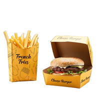Conteneur d'emballage alimentaire jetable écologique avec laminage mat, personnalisé pour les frites, les sushis, les boîtes à hamburgers pour les restaurants