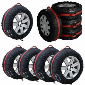 Accessoires - Ensemble de 4 housses universelles pour pneus de voiture, pour l'été et l'hiver, en polyester, pour protéger les pneus et les roues, sacs de rangement - Product Image 2