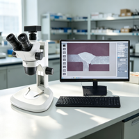 Microscopio de penetración estereoscópico, microscopio especial para inspección de penetración en soldaduras, precisión de medición de software: 0.001 mm