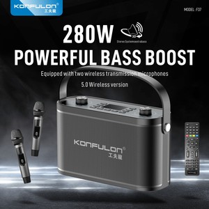 Konfulon 280W loa & 18000mAh pin không dây cầm tay BT âm thanh di động có thể sạc lại gia đình KTV đầy màu sắc dẫn ánh sáng - Product Image 2