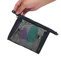 Sac de rangement portable en nylon ajouré moderne pour cosmétiques, organisateur de bagages, insert de compartiment, pochette de maquillage, rangement de voyage