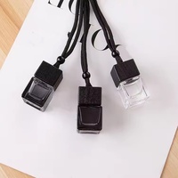 Diffuseur de parfum pour voiture 8 ml, flacon en verre vide pour huile essentielle, flacon de parfum suspendu pour voiture avec couvercle noir