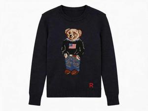 <strong>Mens</strong> Stylish US Flag Teddy Bear Knit <strong>Sweater</strong> <strong>Crew</strong> <strong>Neck</strong> Long Sleeve for Casual Outings - Product Image 3
