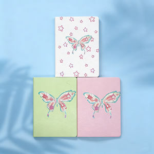 नई तितली पु चमड़े को कवर ब्लैक नोटबुक क्रिएटिव बिजनेस ऑफिस नोट-कस्टमाइज्ड हैंड अकाउंट 80 शीट लिखना - Product Image 1