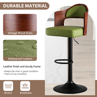 Tabouret de bar commercial bicolore, rustique et moderne, léger, réglable en hauteur, pivotant, en cuir PU durable et stable, avec structure en fer