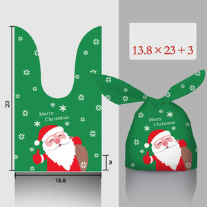 Cadeau auto-adhésif de noël rouge vert EVA plastique petit emballage à pois recyclé Poly côté gousset joint pochette emballage alimentaire - Product Image 5