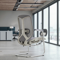 Chaise de conférence de bureau à domicile, de salle de réunion et de formation, moderne, neuve, économique, avec base en alliage d'aluminium et revêtement en tissu, réglable en hauteur, sans