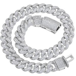 Avrupa Amerikan Hip-hop Sınır Ötesi 22mm Mozanit Küba Zinciri Altın Erkek Kolye Yüksek Kalite Trend Takı - Product Image 5
