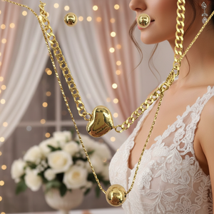 Set di gioielli da sposa alla moda per donna eleganti diamanti e zirconi con pezzi coordinati per matrimoni e feste - Product Image 3