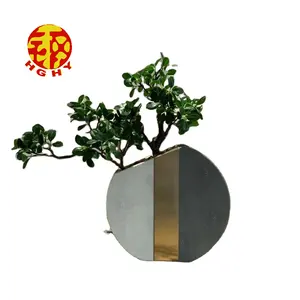 wall hanging half flat round metal vase for centerpiece vintage small wedding vases stainless steel silver