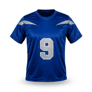 Camiseta de Fútbol Americano Azul Rey Sublimada Personalizada, Uniforme de Práctica de Secado Rápido, Manga Corta, Transpirable, Malla Atlética - Product Image 1