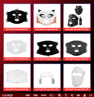 Masque facial professionnel à lumière rouge ILUXRED, LED infrarouge proche, silicone lavable