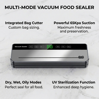65kPa 120W 30cm 4L/min ecran tactile coupe-sac sec humide cuisine alimentaire machine sous vide soudeuse emballage alimentaire