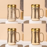 Tasse à eau de luxe avec couvercle, style nordique mignon, série de couleurs macaron, tasse miroir créative et colorée, idéale pour la maison, le bureau ou les couples – Offre spéciale