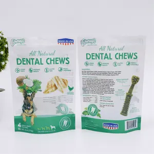 Customized Factory Price Cat Dog Snack Treat Food Zipper Lock Plastic Mylar Stand Up Package Doypack