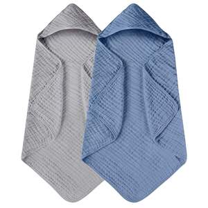 Asciugamano <span class=keywords><strong>da</strong></span> Bagno in Mussola con Cappuccio Ricamato <span class=keywords><strong>per</strong></span> <span class=keywords><strong>Neonati</strong></span>, <span class=keywords><strong>Accappatoio</strong></span> <span class=keywords><strong>per</strong></span> Bambini con Motivo Personalizzato - Product Image 3