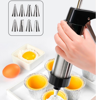 Pistolet à Biscuits CS, Machine à Extrusion de Biscuits, Pistolet à Décoration de Crème, Embout de Décoration, Outil de Cuisson pour Fèves Dissolvantes, Ensemble Ménager avec Moule