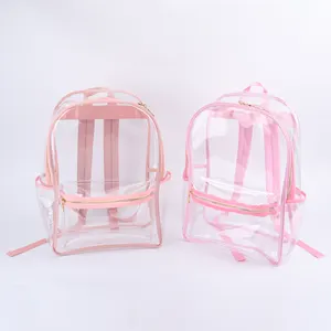 Ready Stock Multicolor Unisex Gift Heavy Duty PVC Vinyl Ladies Backpack Cute Travel Clear Backpack Laptop Backpack