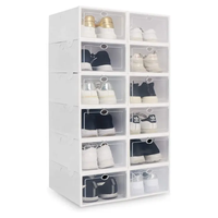 Boîte de rangement à chaussures empilable multicolore avec ouverture frontale pour la maison, organisateur de chaussures pour le rangement