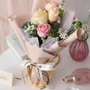 Giấy gói hoa màu trơn chất liệu BOPP cao cấp phong cách Hàn Quốc, giấy gói bó hoa hồng màu trơn, chống thấm nước, chất liệu PVC - Product Image 4