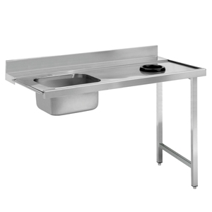 1 Fregadero Lavavajillas Mesa de entrada/salida con 1 Anillo de limpieza 1100x750x850mm 16I11CAM EURAST Equipo de lavado - Product Image 1