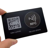 Venta al por mayor personalizado Premium Metal 0,8mm NFC tarjeta de membresía inteligente Ntag 216 reescribible Metal NFC Gold tarjeta de visita con código Qr