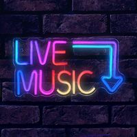Enseigne lumineuse néon personnalisée avec logo pour décoration murale Rock Roll Live Music Arrow bar Wedding Neon Light Sign Decor Led Custom logo Luminous Sign