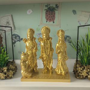 Statue en résine poly de Ram Sita Laxhman Hanuman pour la décoration intérieure modèle Animal artificiel Puja avec décor pour écrire le thème Anime - Product Image 1