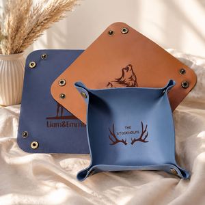 <b>Folding</b> Square Case Table Organizer Customized Leather <b>Storage</b> <b>Box</b> Desktop <b>Storage</b> Tray Jewelry Cosmetic Key <b>Storage</b> Basket - Product Image 1