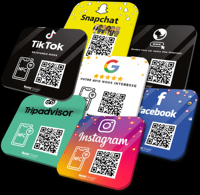 Individuell Bedruckte NFC-Tags 13,56 MHz NFC 213 Chip 144 Byte Google-Bewertungskarten Epoxy-Tisch-RFID-Menü-Tag