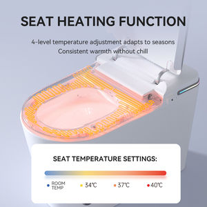 Inodoro Inteligente de Cerámica Esmaltada de Una Pieza con Bidé Integrado y Sistema de Presurización <span class=keywords><strong>para</strong></span> Hogares con Baja Presión de Agua - Product Image 6