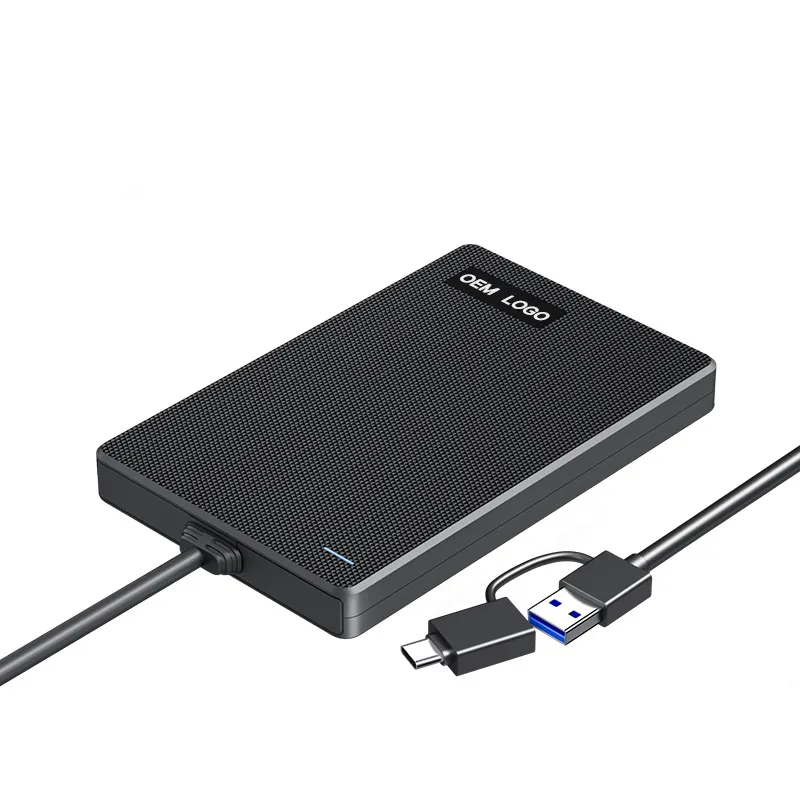 2 In 1 Tipe C dan USB HDD Enclosure dengan Kabel Bawaan 3.1 Hard Disk Case