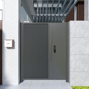 Porte de jardin extérieure double en alliage d'aluminium, fer et acier inoxydable, nouveau style chinois, simplicité moderne, pour cour et villa, facile à installer - Product Image 4