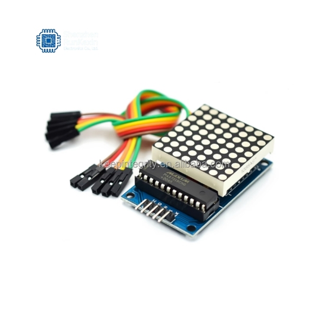MAX7219 8x8 LED Dot Matrix Module Microcontroller Module Display Module With Wire