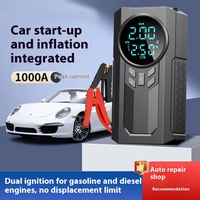 Démarreur multifonctionnel 4-en-1 en ABS avec batterie externe, lampe LED et pompe numérique pour voiture