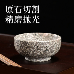 Maifan Stone Bowl Natural Rock Material Handmade Oriental Style Rice Soup Bowl Kitchenware - Product Image 3