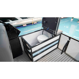 Nouvelles mini-barges de fête en fibre de verre, bateaux pontons en aluminium de 16 pieds avec moteur à vendre - Product Image 2