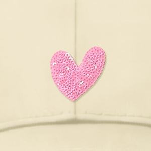 Chapeau brodé de paillettes de coeur rose pour l'été - Product Image 6