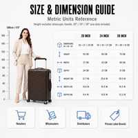 Valise à roulettes rigide de luxe en cuir microfibre texture crocodile 20 pouces pour voyages d'affaires