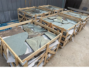 Bán buôn đại dương màu xanh lá cây dày <span class=keywords><strong>Slate</strong></span> Ốp xây dựng mặt tiền tự nhiên Tính năng <span class=keywords><strong>ledgestone</strong></span> tường nuôi cấy Veneer đá gạch chia - Product Image 4