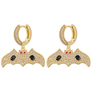 Nuovo stile di Halloween gioielli in zircone cubico smalto strega cappello magico a pipistrello ciondolo Charm CZ orecchini a cerchio per donne ragazze bambini - Product Image 4
