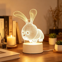 Atmosphère 3D Acrylique LED Lampe pour La Maison Enfants Veilleuses Rgb Veilleuse Tactile Lampe Usb Romantique Led Table