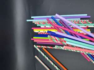 Cannucce di Carta Biodegradabili di Lusso BIOPOLY, Monouso, Portatili, a Forma di Z, Colorate e a Righe per Feste e Matrimoni - Product Image 3