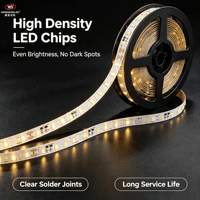 2835 SMD DC24V 64leds/m  4.8W/m Garansi 5 Tahun 5m IP20 Lampu Strip LED Fleksibel